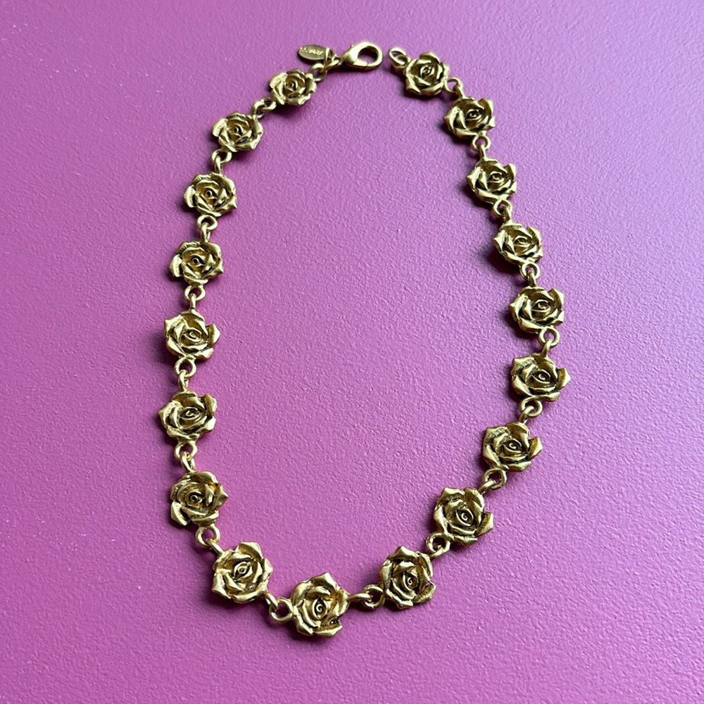 Vintage 90s Rose Necklace